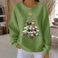 thumbnail image 2 of Yteetum Chandails en Molleton de Noël pour Femmes, Col Rond, Tricot Côtelé, Chandail Sans Capuche, Imprimé Graphique, Manches Longues, 2 of 4