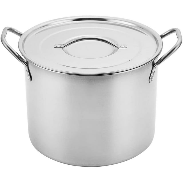 Alpine Cuisine 16.5 Quart Stainless Steel Stock Pot with Lid and Handles