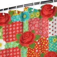 thumbnail image 3 of Pioneer Flower Floral Print Pattern Shower Curtain 84"x72", Bathroom Decorative Shower Curtain Set with 12 Hooks, Waterproof Washable, 3 of 6