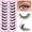 Cat Eye Wispy, variant on False Eyelashes Natural Look Clear Band Lashes Cat Eye Faux Mink Eyelashes 3D Volume Fake Lashes Wispy Strip Lashes Pack