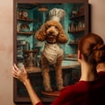 thumbnail image 6 of Poodle Dog Chef Cooking Poster Wall Art, Kitchen Artwork Canvas For Wall Decor Framed Canvas Print Ready To Hang, 6 of 6