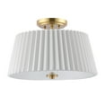 thumbnail image 4 of SAFAVIEH Larlon 16 in. Modern 3-Lt. Brass Gold Fabric Mount Light with White Cotton Shade, 4 of 6