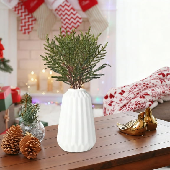 Gnmfd Christmas Scene Red Fruit PVC Branches Decoration, Faux Pine Cone and Berry Arrangement for Tabletop Centerpiece, Holiday Home Decor for Tree, Mantel, Office, Party Favors