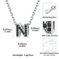 thumbnail image 6 of ChainsHouse Silver Initial Women Necklaces on Clearance Black Cubic Zironia Jewelry Gifts, 6 of 10
