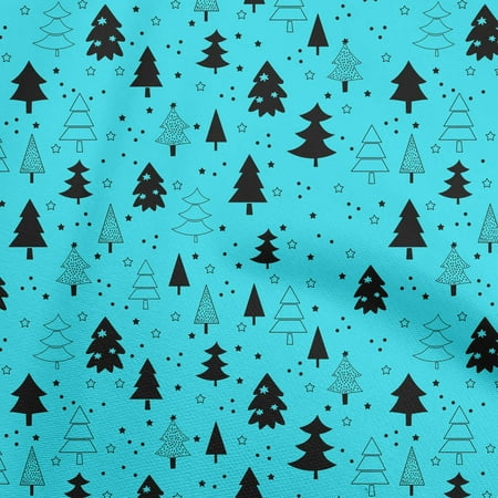 oneOone Cotton Jersey Red Fabric Christmas Tree Craft Projects Decor Fabric Printed By The Yard 58 Inch Wide