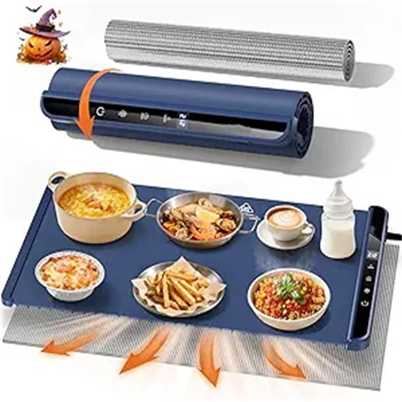 Food Warming Mat with Heat-Resistant Pad, 26X15 Inch, 6 Temperature & 6 Timer Settings, Child Lock ty,Food Warmer Chafing Dishes for Buffet,Gatherings,Parties,Everyday Use