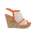 thumbnail image 3 of BLISSFUL STEP Chaussures pour Femmes Sandales Compensées à Bout Ouvert à Plateforme avec Lacets Fleur Orange 8, 3 of 7