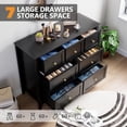 thumbnail image 5 of Studyset 7 Drawers Dresser for Bedroom, Farmhouse Wood Dressers & Chest of Drawers for Clothes, Tall Storage Dressers Organizer with Deep Drawers & Gold Handles for Living Room, Closet, Hallway, White, 5 of 7