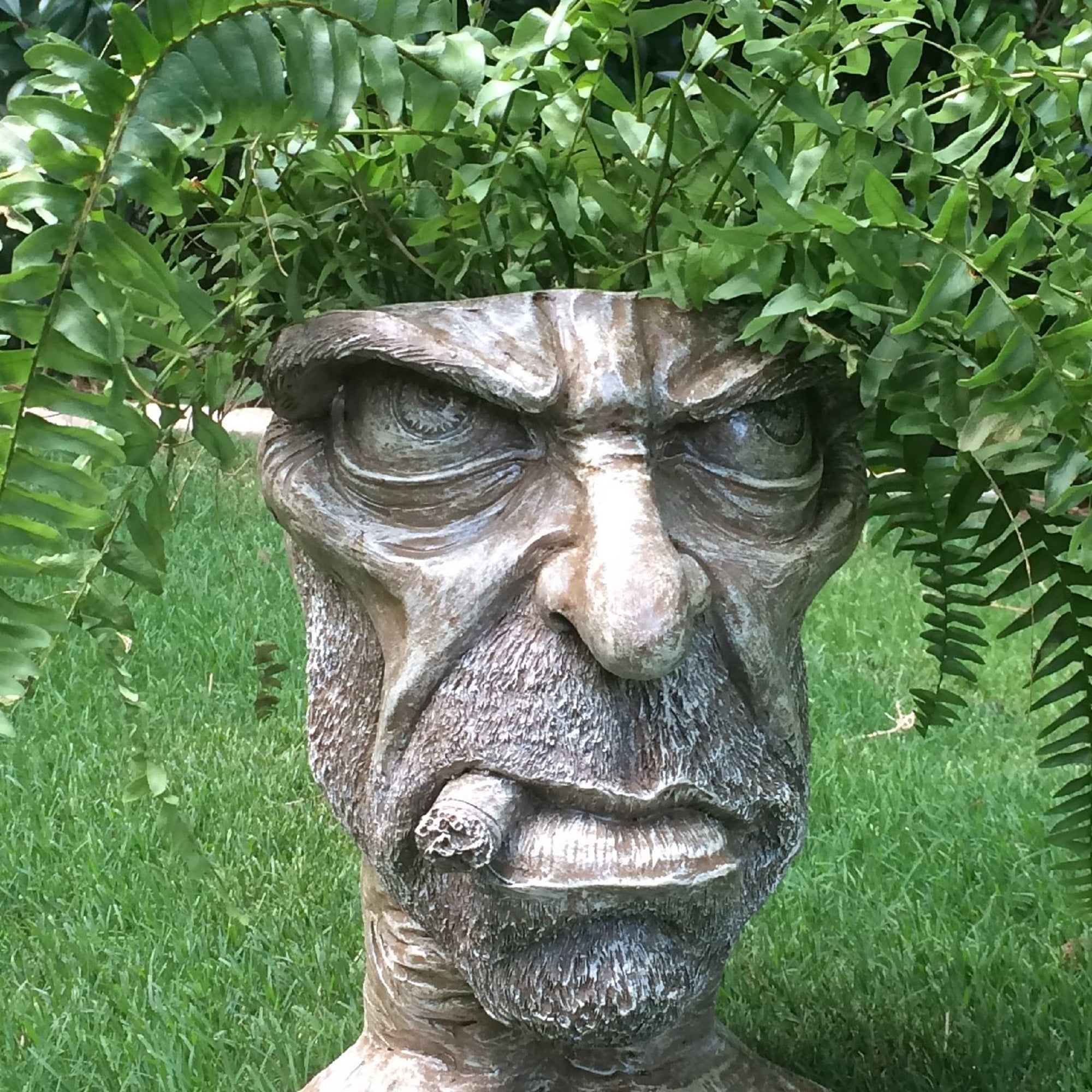 Homestyles Stone Wash 13 in. Uncle Carmine the Muggly Face Humorous Statue Planter Holds 5 in. Pot