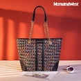 thumbnail image 5 of Montana West MEDIUM Tote Bag for Women Quilted Chain Handbags Shoulder Purse, Black, 5 of 7