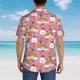 thumbnail image 4 of Balery Cartoon Chicken Camisas hawaianas de manga corta para hombre, camisas playeras de corte holgado, camisas de vacaciones con botones,Large, 4 of 7