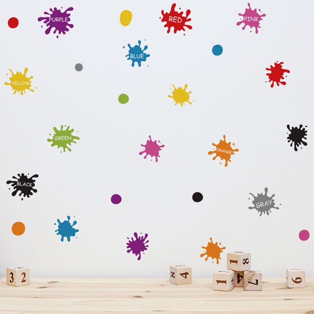 Cita inspiradora Pegatinas de pared Pintura de acuarela Tinta Salpicadura Manchas Calcomanías de pared Motivación positiva Carta Refranes Frases Adhesivo de pared educativo para niños Sala de juegos Escuela
