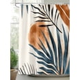 thumbnail image 2 of Bohemian Nordic Shower Curtain, Green Orange Simple Abstract Leaves Waterproof Shower Curtain Set with 12 Hooks Lightweight Washable Fabric Shower Curtains for Bathroom 36x72 Inches, 2 of 6