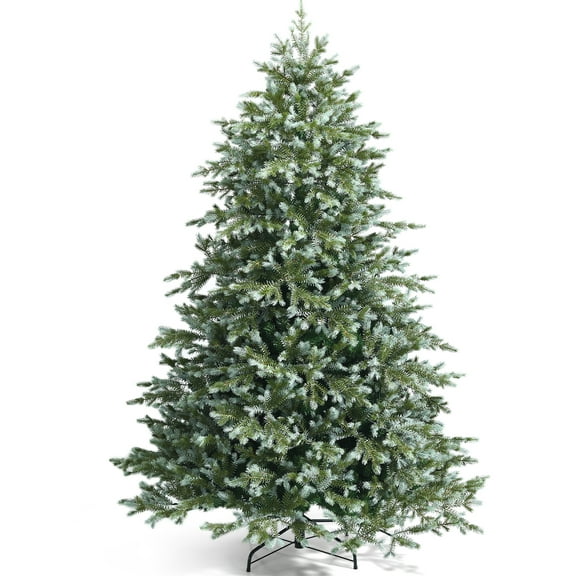 Costway 7ft Artificial Christmas Spruce Hinged Tree w/ 1260 Mixed PE & PVC Tips