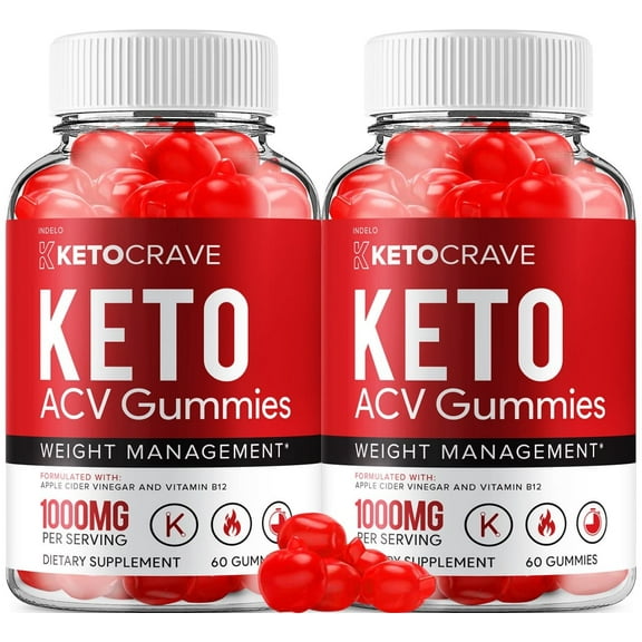 (2 Pack) Keto Crave Keto ACV Gummies - Apple Cider Vinegar Supplement for Weight Loss - Dietary Supplement for Weight Management & Metabolism - (120 Gummies)