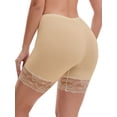 thumbnail image 2 of DARING DIVA Women's Wide Lace Trim Shorts Mid Thigh Slimme Underwear XXL Beige, 2 of 6