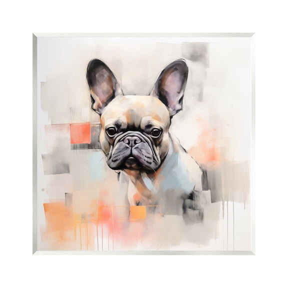 Stupell Industries French Bulldog Abstract Animals & Insects Painting Unframed Art Print Wall Art, 12 x 12