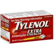 TYLENOL Extra Strength Acetaminophen 500 mg Caplets 24 ea (Pack of 4)