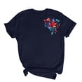 thumbnail image 4 of Njagoc3 Womens Casual Solid Color Printed Crewneck Short Sleeve T-Shirt - Trendy Graphic Tee for Everyday Style, 4 of 6