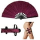 thumbnail image 1 of Abanico plegable de purpurina de 33 cm con bolsa - Succión magnética estilo Kung Fu - Multiusos para danza, Hanfu, estudiantes - Diseño antiguo para niños y adultos, 1 of 5