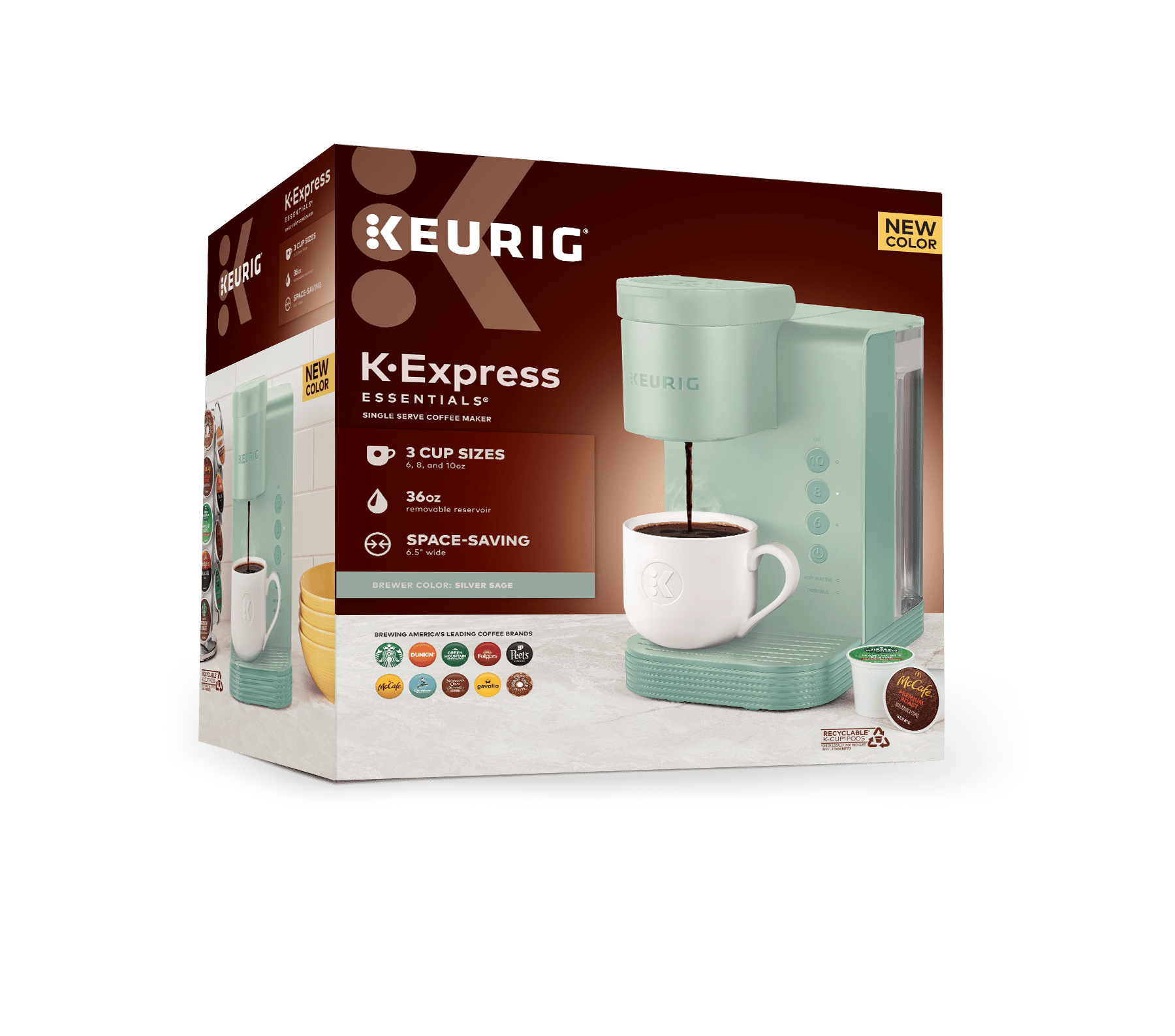 Keurig KExpress Essentials Single Serve KCup Pod Coffee Maker, Black