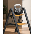 thumbnail image 3 of 2 Step Ladder, Anti-Slip and Lightweight Foldable Step Ladder for Adults &to Use in Kitchen,Closet and Library,300lbs(Black+Woodgrain), 3 of 10
