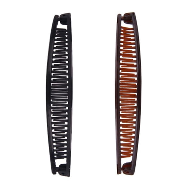 Juego de peines y pinzas para el cabello Vintage en negro y marrón, accesorios para el cabello largo y rizado grueso con garras deslizantes con agarre de pez para mujer