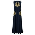 thumbnail image 3 of SNOWSONG Maxi Dresses for Women, Womens Vintage Printed V-Neck Sleeveless Dresses, Boho Dress, Flowy Dresses for Women, Long Dresses 1PC Dress Navy 5XL, 3 of 9