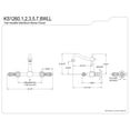 thumbnail image 5 of Kingston Brass KS1260WLL Willshire Double-Handle Wall-Mount Bridge Kitchen Faucet, Matte Black, 5 of 7