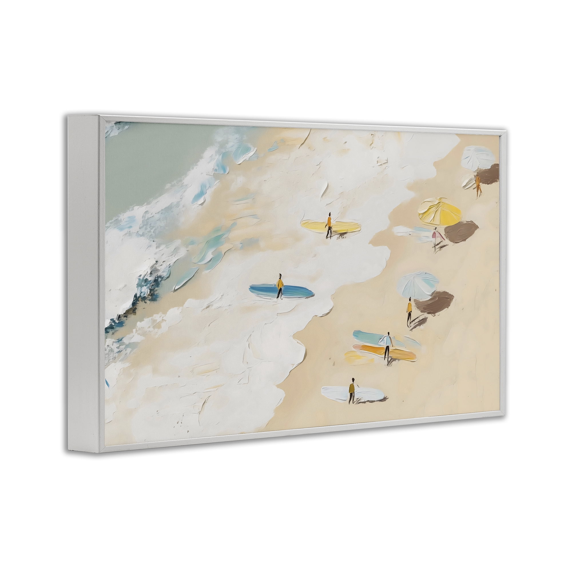 Stupell Industries Beach Surf Summer Scene White Framed Giclee Art, design by LSR Design Studio