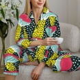 thumbnail image 4 of Goofa Green Mushroom Printed Women’s 2 Piece Pajama Set Super,Pajamas Women's Long Sleeve Sleepwear Soft Button Down Loungewear Pjs Lounge Set Nightwear-Medium, 4 of 9