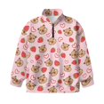 thumbnail image 4 of Uorisanigo Girls Oversized Sweatshirts Half Zip Pullover Sweatshirt for Teen Girl Lightweight Cute Strawberry Capybara Long Sleeve Pullover Top Quarter Zipper Jackets for Teen Girl, 4 of 7