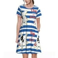 thumbnail image 1 of Easygdp Bulldog Friend para Vestido Transpirable de Mujer, Vestido Suelto de Manga Corta con Pliegues y Bolsillos para el Verano, 1 of 6