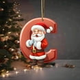thumbnail image 3 of yulier 26 Initial Letter Santa Claus Christmas Ornaments, Red Personalized Christmas Initial Ornaments Cute Santa Claus Pendant Christmas Tree Hanging Decorations Xmas Gifts for Kids, 3 of 6