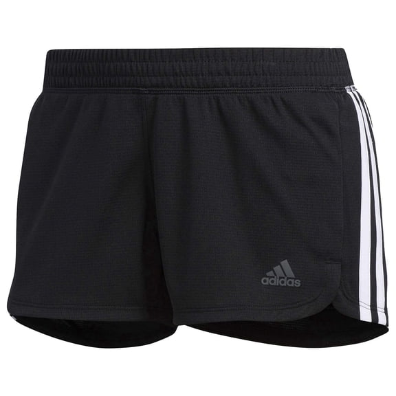 adidas Women's Training 3 Stripe Knit Shorts,Black/White, X-Large