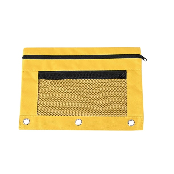 Estuche de Tres Agujeros, Gran Capacidad y Compartimento Transparente, Tela Resistente, Diseño de Doble Capa, Práctico Almacenamiento para Bolígrafos, Ideal para Oficina o Escuela, 25 X 19 Cm.