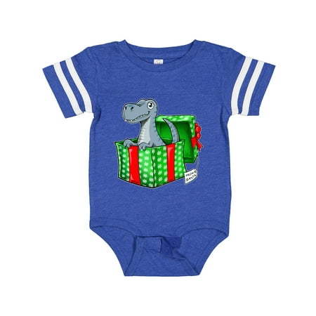 

Inktastic Christmas Dinosaur Gift from Santa Boys or Girls Baby Bodysuit