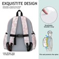 thumbnail image 5 of Pink and White Leopard Print Backpack for School, Cute School Bag with Adjustable Shoulder Straps and Padded Back, 13.4"x11"x4.7", 5 of 5