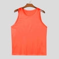 thumbnail image 4 of Gibobby Men Tank Tops Sleeveless Shirts Workout Athletic Muscle Mesh Gym Training Active Athletic Running Vest(L,Orange), 4 of 6