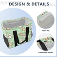 thumbnail image 4 of Cartoon Duck and Flowers Reusable Grocery Bags with Handle Side Pocket Waterproof Shopping Portable Tote, 4 of 8