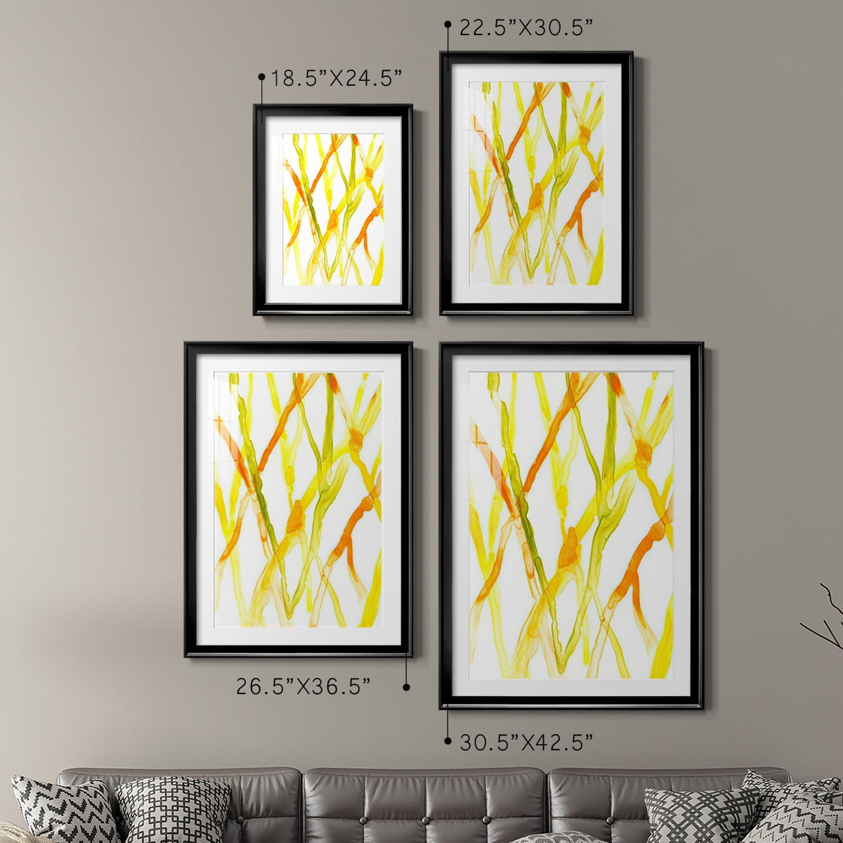 Wexford Home Runnel III Premium Framed Print, 18.5" x 24.5" - Ready to Hang, Black (Set of 2)