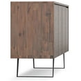 thumbnail image 3 of Simpli Home Lowry 66 inch Wide Solid Acacia Wood Modern Industrial Large 4 Door Sideboard Buffet in Distressed Charcoal Brown, 3 of 11