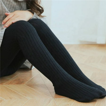 

Laurenza s Black Baby Girls Toddler Black Ribbed Tights 1-2Y