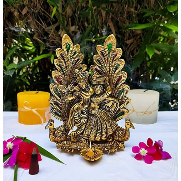 Wonder Care | Ganesha Lakshmi Statue Sculpted in Great Detail in Ivory Antique Finish - Ganesh Idol for Car | Home Decor | Mandir | Gift | Hindu God Idol