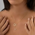 thumbnail image 3 of Heart Slip Chain Necklace For Women, 14k Gold Plated A-Z Initial Zirconia Inlaid Pendant Charm Choker Statement Gift Jewelry, 3 of 7