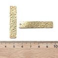 thumbnail image 3 of 20pc 201 Stainless Steel Pendants Rectangle Charm Textured Real 18K Gold Plated 42.5x8.5x1mm Hole: 1.4mm, 3 of 3