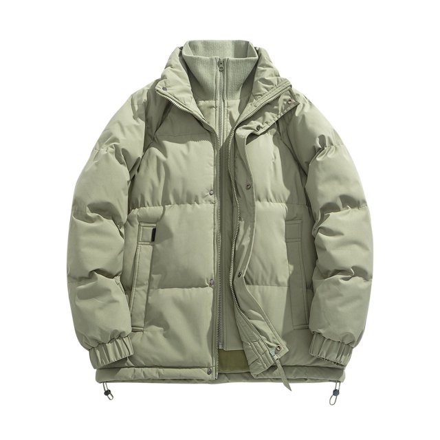 Styesk Jackets for Men Zipper Up Warm Jackets Solid Color Puffer Jacket Outdoor Plus Size Work Coats Comfy Casual Wind Breaker Jackets with Pockets