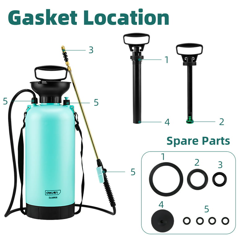 2-Gallon Pump Pressure Sprayer, Pressurized Lawn & Garden Water Spray Bottle with Adjustable Shoulder Strap, Pressure Relief Valve, for Spraying Plant