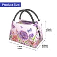 thumbnail image 2 of Yiaed Flowers And Colorful Butterflies Print Lunch box lunch bag Portable Insulated Lunch Box for Women Men Cooler Tote Bag with Front Pocket for Work Picnic Travel, 2 of 6