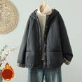 thumbnail image 2 of Enjoytime Womens Winter Coats Solid Color Long Sleeve Button Down Jacket Fall Fashion Warm Casual Outerwear with Hood, 2 of 6